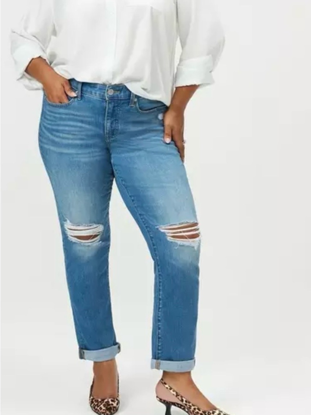 Torrid Light Blue Distressed Boyfriend Jeans